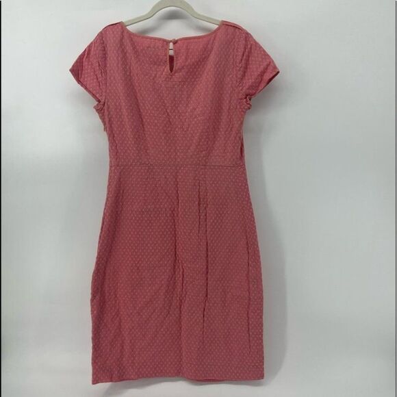 Pink Eyelet Dress Short Sleeve Sheath Cutout Neck Casual Career Size Unknown - Picture 7 of 13